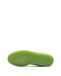 Мужские зелено-желтые замшевые низкие кеды от Puma