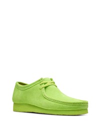 Зелено-желтые замшевые туфли дерби