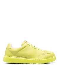 Мужские зелено-желтые кожаные кроссовки от Camper