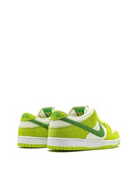 Мужские зелено-желтые кожаные низкие кеды от Nike