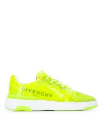 Мужские зелено-желтые кожаные низкие кеды от Givenchy