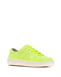 Мужские зелено-желтые кожаные низкие кеды от Camper