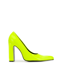 Зелено-желтые кожаные туфли от Balenciaga