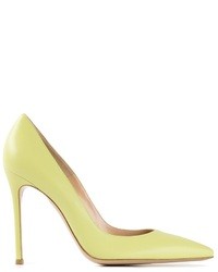 Зелено-желтые кожаные туфли от Gianvito Rossi