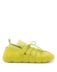 Мужские зелено-желтые кроссовки от Bottega Veneta