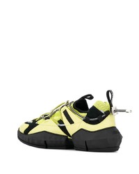Мужские зелено-желтые кроссовки от Jimmy Choo
