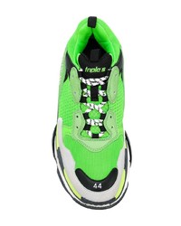 Мужские зелено-желтые кроссовки от Balenciaga