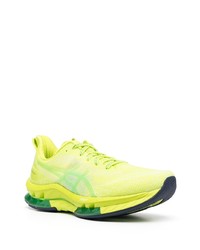 Мужские зелено-желтые кроссовки от Asics