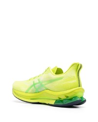 Мужские зелено-желтые кроссовки от Asics