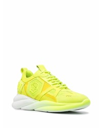 Мужские зелено-желтые кроссовки от Philipp Plein