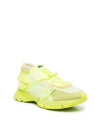 Мужские зелено-желтые кроссовки от Lacoste