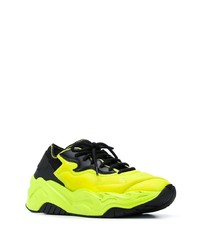 Мужские зелено-желтые кроссовки от Just Cavalli