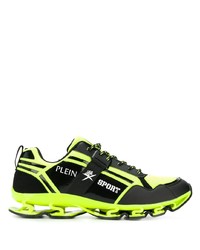 Мужские зелено-желтые кроссовки от Plein Sport