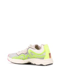 Мужские зелено-желтые кроссовки от Acne Studios