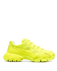 Мужские зелено-желтые кроссовки от Valentino Garavani