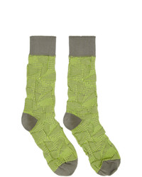 Мужские зелено-желтые носки от Issey Miyake Men