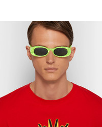Мужские зелено-желтые солнцезащитные очки от Gucci