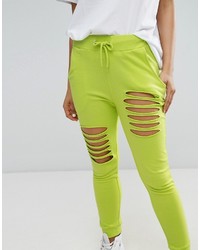 Женские зелено-желтые спортивные штаны от Daisy Street