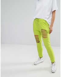 Женские зелено-желтые спортивные штаны от Daisy Street