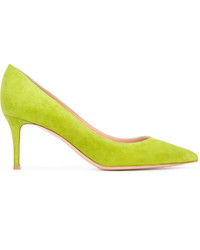 Зелено-желтые туфли от Gianvito Rossi
