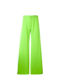 Зелено-желтые широкие брюки