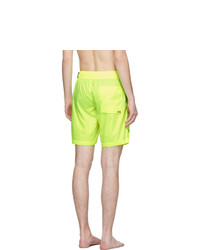 Зелено-желтые шорты для плавания с принтом от Off-White