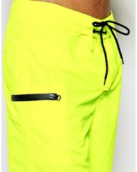 Зелено-желтые шорты для плавания от Asos