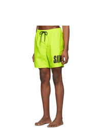Зелено-желтые шорты для плавания от Saturdays Nyc