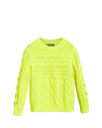 Женский зелено-желтый вязаный свитер от Burberry