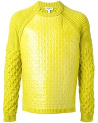Мужской зелено-желтый вязаный свитер от Kenzo