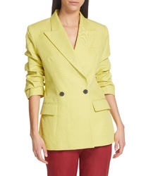 Зелено-желтый двубортный пиджак