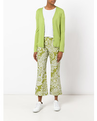 Женский зелено-желтый кардиган от Fay