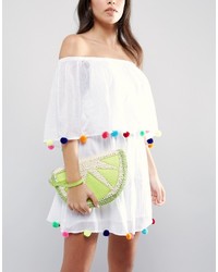 Зелено-желтый клатч от Asos