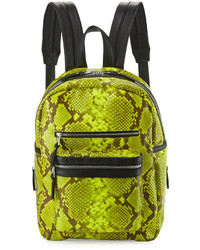 Зелено-желтый кожаный рюкзак