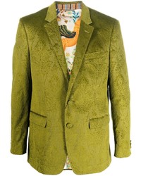 Зелено-желтый пиджак с "огурцами"