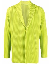 Мужской зелено-желтый пиджак от Homme Plissé Issey Miyake