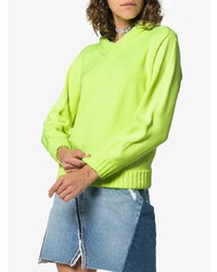Женский зелено-желтый свитер с v-образным вырезом от Ashley Williams