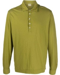 Мужской зелено-желтый свитер с воротником поло от Massimo Alba