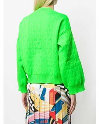 Женский зелено-желтый свитер с круглым вырезом с принтом от MSGM