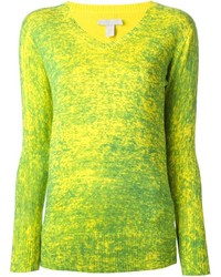 Женский зелено-желтый свитер с круглым вырезом от Adidas SLVR