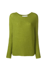 Женский зелено-желтый свитер с круглым вырезом от Christian Wijnants