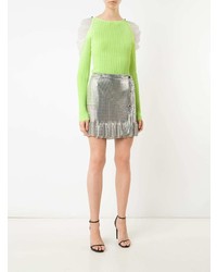 Женский зелено-желтый свитер с круглым вырезом от David Koma