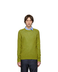 Мужской зелено-желтый свитер с круглым вырезом от Prada