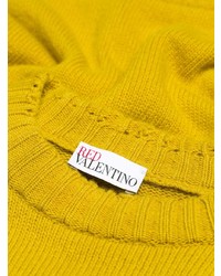 Женский зелено-желтый свитер с круглым вырезом от RED Valentino