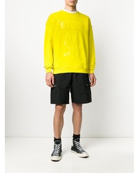 Мужской зелено-желтый свитшот с принтом от Moschino