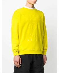 Мужской зелено-желтый свитшот с принтом от Moschino