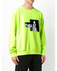Мужской зелено-желтый свитшот с принтом от Misbhv