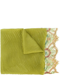 Женский зелено-желтый шарф от Valentino Garavani