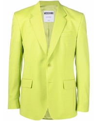 Мужской зелено-желтый шерстяной пиджак от Moschino