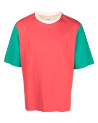 Мужская зелено-красная футболка с круглым вырезом от Wales Bonner